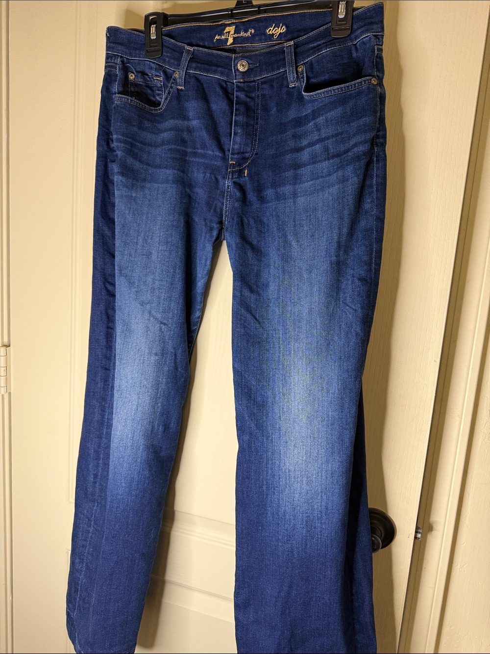 7 For All Mankind Women's Boot Cut Jeans in Deep Blue Wash